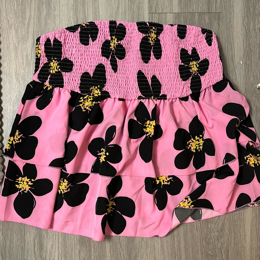 SHEIN VCAY Plus Floral Print Peplum Tube Top